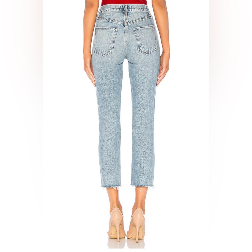 Agolde Riley high rise straight crop denim in zephyr size 25 - Picture 4 of 14